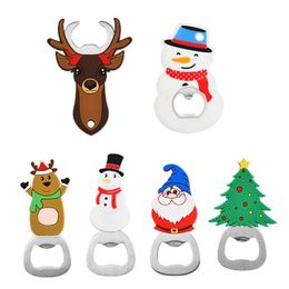 Bottle Party Favour Opener Creative Christmas Cartoon Stainless Steel Corkscrew Silicone Openers Household Kitchen Tool 6 Style s
