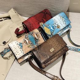 Shoulder Bags Snake Pattern Crossbody Small Square Women Handbags PU Leather Vintage Messenger Bag Flap Purses