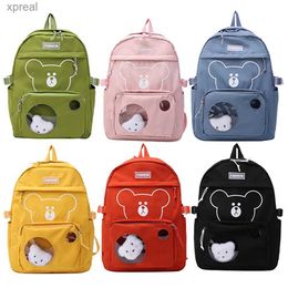 Ryggsäckar kawaii flickor ryggsäck pojkar skola ryggsäck bärbar vattentät ungdom college student axelväska mochilas escolares wx