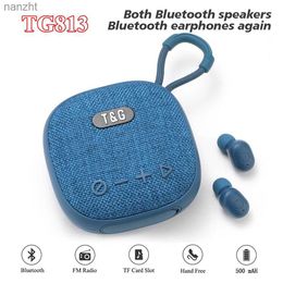 Portable Speakers TG813 Portable Bluetooth Speaker Wireless Bass Speaker Mini Eearphone Set Outdoor Pillar Boombox Outdoor Music Player WX