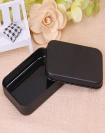 Rectangle Tin Box Black Metal Container Tin Boxes Candy Jewelry Playing Card Storage Boxes Gift Packaging ZA48306167638