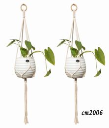 Macrame Plant Hanger Handmade Cotton Rope Planter Flowerpot Holder Hanging Basket Indoor Outdoor Wall Hangings Boho Home Decor9745115