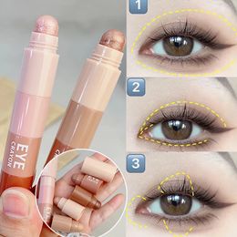 4 In 1 Eyeshadow Pencil Pearlescent Glitter lying Silkworm Liner Highlighter Pen Matte Eye Shadow Stick Eyes Makeup Cosmetics 240425