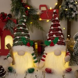 Christmas Decorations 2024 Glow Dwarf Dolls Knitted Glowing Doll With Light For Home Ornament Xmas Year