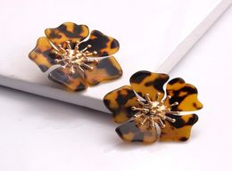 New acetate alloy women039s personality exaggerated Flower Earrings RFOW9892517