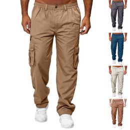 Men's Pants Mens Sports and Fitness Pants Mens Multi Pocket Trousers Casual Goods Pants Loose Hips Popular Jogging Pants Training Jogging Pants Mens Clothing J240507