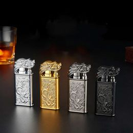 New Upgrade 3D Relief Crocodile Double Fire Lighter Classic Crocodile Lighter Torch Open Flame Lighter
