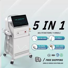 Multifunction 5 In1 tattoo removal IPL YAG Laser Diode Laser hair removal DPL Carbon Peel Whitening Face Q Switched Nd Yag Laser ipl laser Tattoo Remove Machine