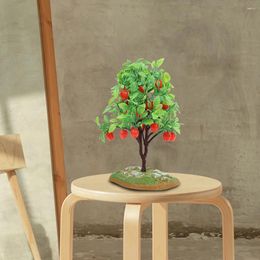 Decorative Flowers 2 Pcs Fruit Tree Model Micro Landscape Craft Decor Realistic Plant Adornment Sand Table Fake Decorations