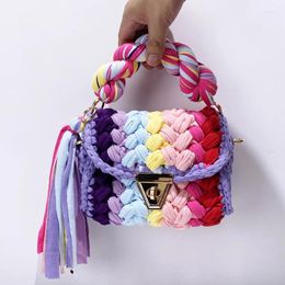 Shoulder Bags Korean Casual Handwoven For Women Luxury Designer Handbags And Purses 2024 In Polyester Small Top Handle Chain