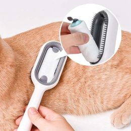 فرش الشعر مزدوجة من جانب فرش المنزل لقطط Cat Dog Pet Grooming مشط مع مناديل فرشاة هريرة