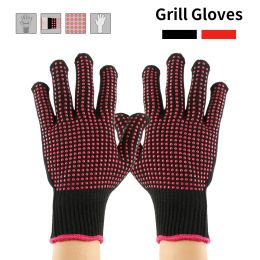 Gloves BBQ Gloves HeatResistant Grill Gloves Kitchen Microwave Oven Mitts Heat Proof NonSlip Barbecue Gloves Baking Accessories