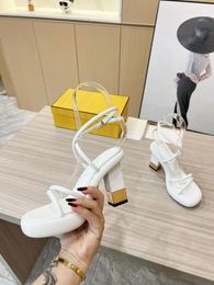 Dress Shoes 2024 Summer French Fashion Hollow Metal Heel Sandals Women's Round Head Split With Waterproof Platform High Heels