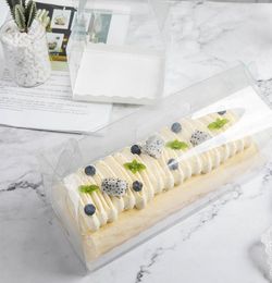 Transparent Cake Roll Packaging Box with Handle Ecofriendly Clear Plastic Cheese Cake Box Baking Swiss Roll Box1781715