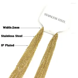 Chains Stainless Steel Necklace Woman 10pcs/lot Bulk Wholesale DIY Rolo 2mm Chain No Fade Choker For Jewelry Making