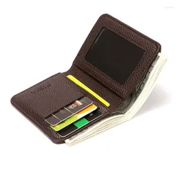 Wallets 2024 Ultra-thin Soft Wallet Pu Leather Lychee Grain Mini Men's Card Case Short Bill