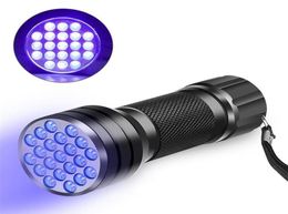 Mini 21 LED Blacklight Invisible Marker Flashlight UV Ultra Violet Torch Lamp Flashlights Lamps265t208W5416359