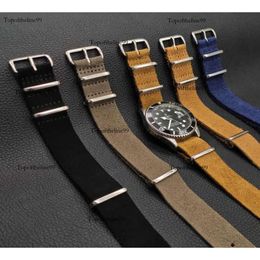 Leather Nato Zulu 20 Mm 22mm Soft Suede Watchband Top Quality Belt Wrist Strap Quick Original edition