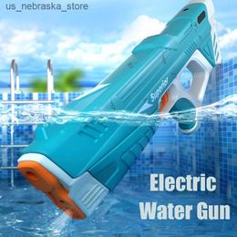 Sand Play Water Fun New type of electric water gun with automatic absorption technology large capacity burst beach outdoor battle toy Q240408