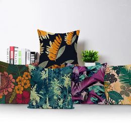 Pillow Tropical Jungle Home Decor S For Sofa Seat Flower Cover Green Leaves Covers Plants Case