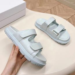 Slippers Luxury Women Shoes Lambskin Act Slide Genuine Leather Sheepkin Sandals Ladies Comfortable Slides