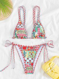 Women's Swimwear Micro Bikinis 2024 Sexy Women Swimsuits Female Print Thong Brazilian Bikini Set Bathing Suit Swimming Suits Beachwear