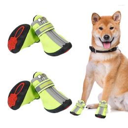 Dog Apparel Socks For Small Dogs 4 PCS Adjustable Winter Boots Protector Waterproof Anti-Slip Booties Hardwood