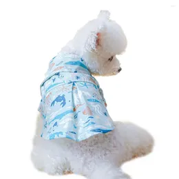 Dog Apparel Polyester Durable Cartoon Printing Pet Two-legged Blouse Eye-catching Pullover Lapel Collar Daily Wear