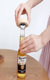 10PCS Blank DIY Wooden Round Shape Bottle Opener Coaster Fridge Magnet Decoration Beer Bottle Opener BQ8317231606