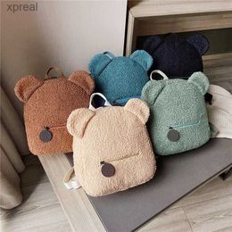 Backpacks Personalized womens cute bear pattern backpack plush childrens backpack suitable for girls portable childrens casual shoulder bag WX