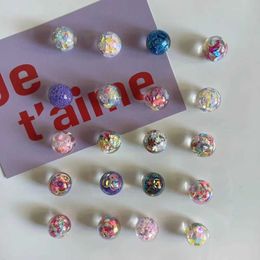 3PCSFridge Magnets 5pcs Sequin Quicksand Ball Half Cut Face Sugar Beads Refrigerator Photo Fixed Magnet Home Decoration