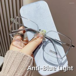 Sunglasses Computer Blue Blocking Light Myopia Glasses Women Oversize Square Frame Near Sight Eyeglasses Trend Finished Optical Eyewear