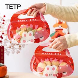 Storage Bags TETP 25Pcs Red Food Packaigng With Clear Window Happy Party For Handmade Cookies Candy Snack Nuts Decoration Favours