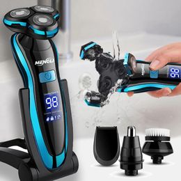 Men Electric Shaver Rechargeable Razor Hair Cutting Shaving Machine Clipper Beard Trimmer Washable WetDry Dual Use 240423