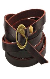 Statement Multilayer Genuine Leather Wrap Bracelet Mens Women Wish Friendship Vintage Bracelets Bangles Men Jewellery pulseras h4337871
