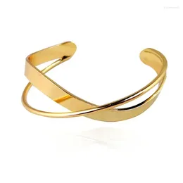 Bangle Y European And American Ins Bracelets With Metal Texture Crossed Irregular Lines Twisted Geometric Smooth Surface