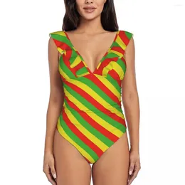 Women's Swimwear Vintage Striped Abstract Background Swimsuit For The Pool Girls Women