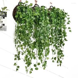 Decorative Flowers Artificial Plants Home Decor Green Silk Hanging Vines Fake Leaf Garland Leaves Diy For Wedding Party Room Garden