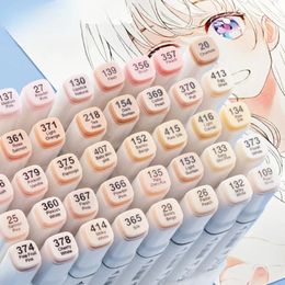 10/12/20/24/30 Colours Double-headed Skin Colour Markers Set of Anime Hand-drawn Colour Filler Pens Art Supplies Sketching 240506