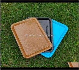 Ashtrays Accessories Household Sundries Solid Colour Rec Ashtraies Smoke Smoking Plastic Rolling Tray Home Flax Bar4598684