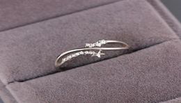 Women Small and Exquisite 925 Sterling Silver Band Rings Color MorningStar Bright Diamonds Thin Party Courtship Proposal Jewelry4162205
