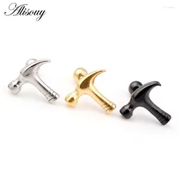 Stud Earrings 2PCS Punk Hip Hop Men Women 316L Stainless Steel Hammer Sinker Shaped Ear Pierced