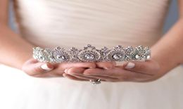 New Western Style Bridal Crown Headband Gorgeous Crystal Bride Headpiece Hair Accessories Wedding Tiaras Hair Jewellery Party Gift4593668