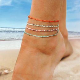 Anklets Bohemian Colourful Beaded Beads For Women Fashion Summer Ocean Beach Handmade Ankle Bracelet Foot Leg Jewellery Gift