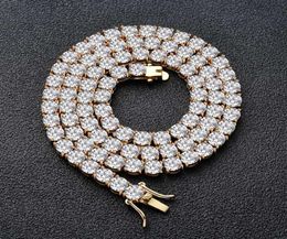 High Quality Environment Copper Tennis Chain Microinclosed Zircon 3mm 4mm 5mm Twinkle Diamond Single Row Chains Hip Hop ICED OUT 8002637