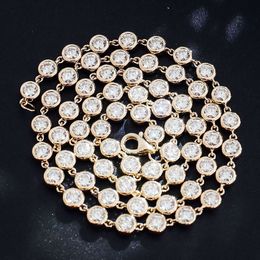 Hip Hop Jewelry 3Mm 10K Solid Gold Lab Grown Diamond Bracelet Round Brilliant Cut HPHT Lab-Grown Diamonds Tennis Necklace