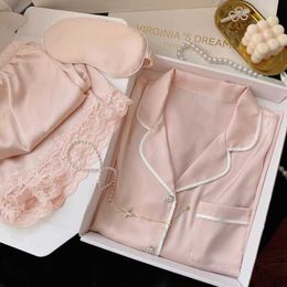 Women's Sleep Lounge Lace Patchwork Pink Sexy Two Piece Pajama Set Summer Womens V-Neck Top and Shorts Set Fashion Womens Pajama Set Home Clothes