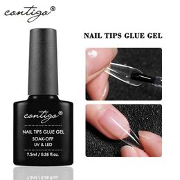 Nail Gel Contigo nail tip glue gel UV LED for false nails 7.5ml Manicure mixed polish multi-function powerful enamel Q240507