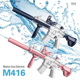 Sand Play Water Fun M416 Rechargeable Gun Electric High Capacity Pistol Shooting Toy Fully Automatic Summer Beach Gifts for Children Boys and Girls Q240408