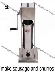 Commercial Use 5L Stainless Steel Hand Crank Vertiacal Sausage Stuffer and Churros Maker Machine7563687